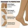 thumbnail image 4 of 2 Pairs Wukang Zipper Compression Socks for Women & Men, 15-20 mmHg Closed Toe Compression Stocking with Zipper (Beige, L/XL), 4 of 7