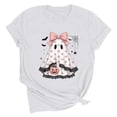 thumbnail image 4 of VKOYWKM Fall Halloween Tee Shirts for Women Spooky Ghost Graphic Tees Party Top Short Sleeve Loose Fit Crew Neck Holiday T-Shirt, 4 of 6