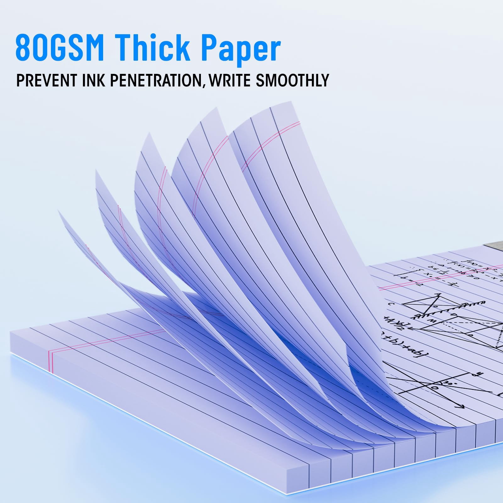 12pcs Legal Pads 8.5 X 11  Notepads 8.5 11 Inch Color Note Clear Print Writing Of Paper Memo Perforate Wide Ruled Lined With Sturdy 30 Sheets/pack