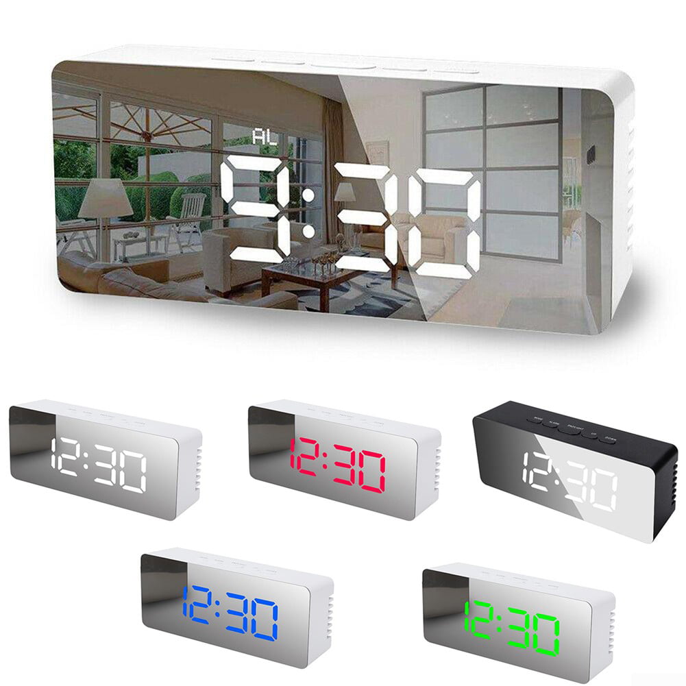 LED Wecker Digital Tischuhr Alarmwecker Uhr mit Thermometer Schlummerfunktion DE 