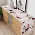 thumbnail image 4 of Pink Valentine's Day Table Runner - 36 Inch Long, Kitchen Dining Table Runner Dresser Scarves, Spring Floral Eucalyptus Leaves Farmhouse Decor for Coffee Tables Wedding Party Banquet, 4 of 8