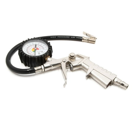 0-220 Psi Car Tire Inflator Gun Air Pressure Gauge Meter Tester Diagnostic