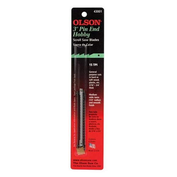 Olson Saw 43001 3 in. 15 TPI Scroll Saw Blade