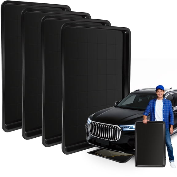 Zcargel 4PCS Pet Cage Tray PP PE Material Black 900x600x35mm Easy To Clean Large Capacity