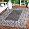 thumbnail image 2 of SAFAVIEH Courtyard Emmett Bordered Indoor/Outdoor Area Rug, Black/Beige, 5'3" x 7'7", 2 of 7