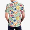 thumbnail image 3 of Balery Cartoon Flowers Printed Men’s Short Sleeve Polo Shirt, Midweight Men's Shirt,Golf Polo shirts -XX-Large, 3 of 8