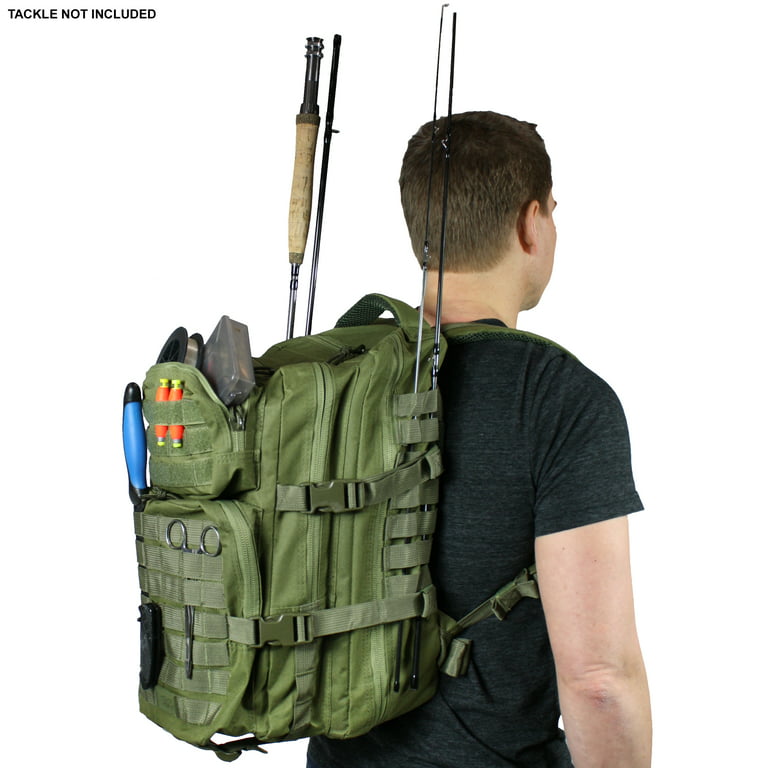 Osage River Fishing Backpack Tackle and Rod Storage - Green