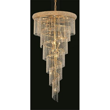 

Elegant Lighting 1801SR30G-RC 30 D x 54 in. Spiral Collection No Neck Hanging Fixture - Royal Cut- Gold