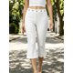 thumbnail image 5 of Pantalones capri para mujer, elegantes, con ojales metálicos, cintura elástica y corte acampanado., 5 of 8