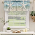 thumbnail image 2 of Coastal Beach Curtain Valances for Windows, Kitchen Valance Window Treatments Panel 2 Pack, Summer Retro Starfish Wave Rod Pocket Short Curtains for Bathroom Bedroom 54 x 18 Inch, 2 of 8