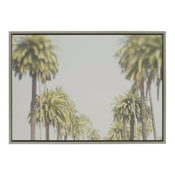 Kate and Laurel Sylvie LA California Palm Trees Framed Canvas Art Print, 23" x 33", byLaura Evans