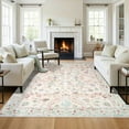 thumbnail image 2 of Ultrug Vintage Floral Rugs Soft Boho Area Rug Indoor Carpet for Living Room Bedroom Home Decor,4'x6',Light Pink, 2 of 7