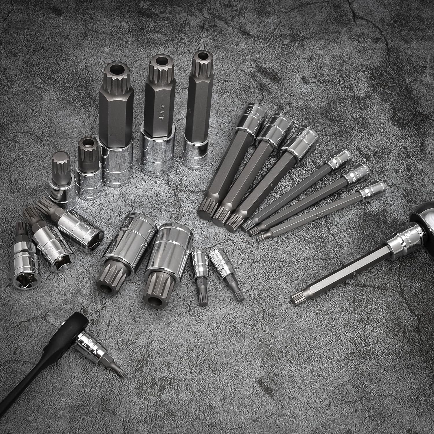 NEIKO 40-Piece Combination Socket Bit Set | XZN, Hex & Torx Bits For VW, Audi, BMW & More