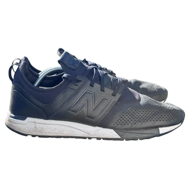 New Balance 247 Leather Rev-Lite Running Shoes Mens US 11 Black Comfort Low Top