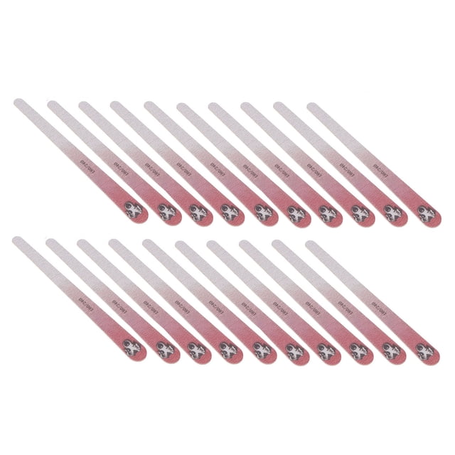 Octpeak Double Sided Nail Files,Nail Buffering Files,20pcs Nail Files Double Sided 180 / 240 Grit Washable Reusable Manicure Tools For Nail Salon Pink