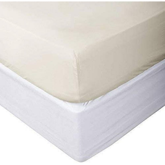 500 Thread Count 3 Piece (1- Fitted Sheet + 2- Pillow cover) Quality 24 Inch Deep Pocket 100% Egyptian Cotton Color Ivory Solid Size Full