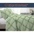 thumbnail image 2 of King Comforter Diamond Ruffle Moss 300 GSM Plush Siliconized Microfiber Fill Duvet Insert With 1000 Thread Count Egyptian Cotton Shell Fluffy with Piping & Pillowcases, 2 of 8
