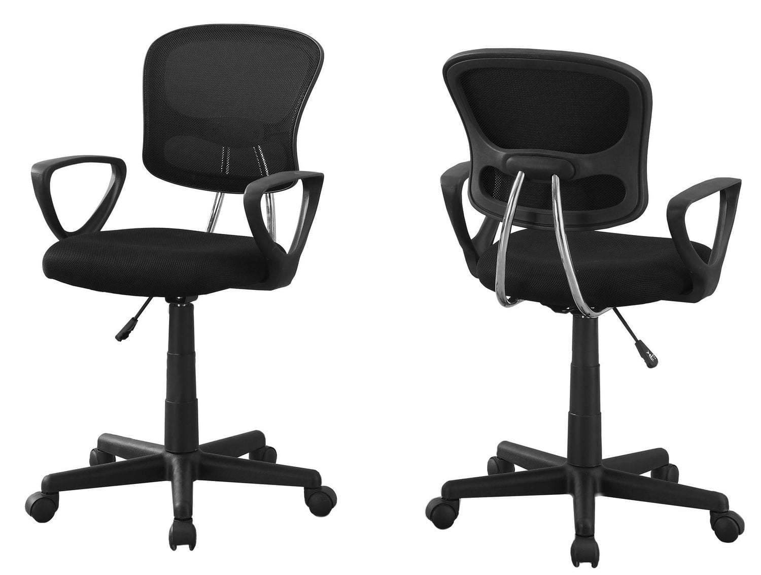 Monarch Specialties Office Chair, Adjustable Height, Swivel, Ergonomic, Armrests, Computer Desk, Work, Juvenile, Metal, Mesh, Black, Contemporary, Modern