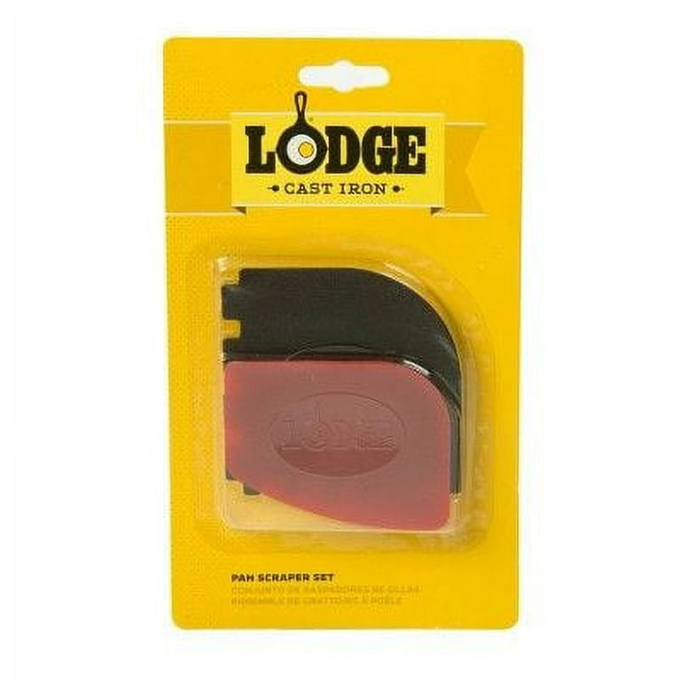 Lodge Cast Iron Scraper Combo Set of 2 Pan and Grill Scraper Red and Black