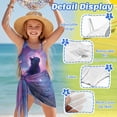 thumbnail image 5 of SEANATIVE Girls One Piece Swimsuit with Mesh Cover Up Skirt Cut Out Back Design 2 in 1 Bathing Suit for Beach Party Hotel Pool, Size 7-8 Years, Black Cat Butterfly Galaxy Violet, 5 of 7