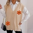 thumbnail image 5 of Tnhcen Women's Crochet Flower Cardigan Acrylic Knit Vest Boho Chic V-Neck Cover Up Free Size Summer To Fall Fashion Button Front Casual Duster, 5 of 6