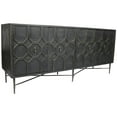 thumbnail image 2 of Samara Solid Wood 4 Door Sideboard on Cast Iron Base in Brown, 2 of 3