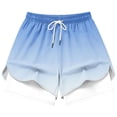thumbnail image 4 of LEKWK Athletic Shorts for Women with Liner High Waisted Drawstring Gradient Swim Trunks Loose Fit Casual Workout Shorts for Gym Yoga Running, 4 of 5