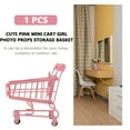 thumbnail image 4 of 1PC Mini Shopping Cart Trolly Desktop Storage Basket Holder Photo Props - Size S (Wheel Color Random), 4 of 5