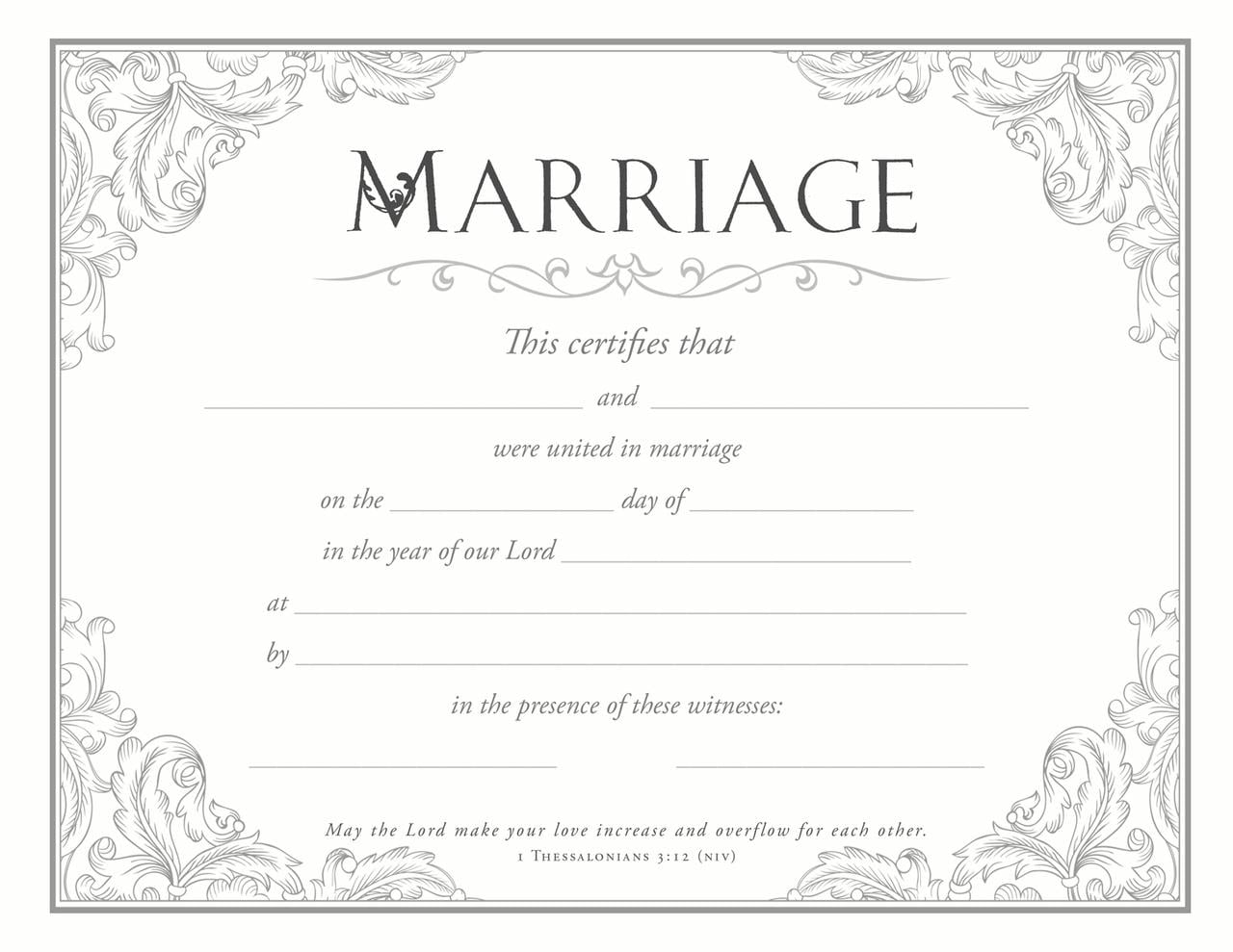 Marriage Certificate (Pk of 6) - Premium, Silver Foil Embossed (Other ...