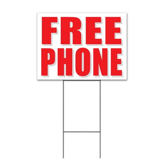 Free Phone (18" x 24") Yard Sign, Includes Metal Step Stake