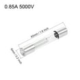 thumbnail image 2 of Uxcell 0.85A 0.24''x 1.57'' Microwave Oven Cartridge Fuse DC 5000V Blow Glass Silver Tone 5Pcs, 2 of 2