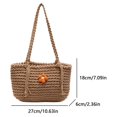 thumbnail image 2 of Bolsa de punto estético para mujeres Bolsa de vacaciones de verano de gran capacidad (caqui), 2 of 9