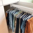 thumbnail image 1 of Perchero para pantalones con montaje superior, armario empotrado, retráctil, para guardar pantalones, con riel para ropa de acero inoxidable con herrajes de empuje y tracción, 1 of 4