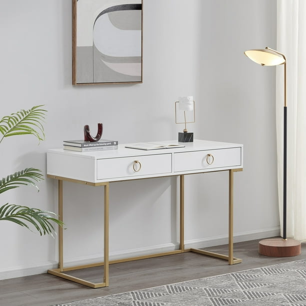 BELLEZE Modern Home Office Computer Desk, Makeup Vanity Console Table