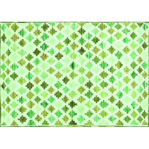 Ahgly Company Indoor Rectangle Southwestern Green Country Area Rugs, 8' x 12'