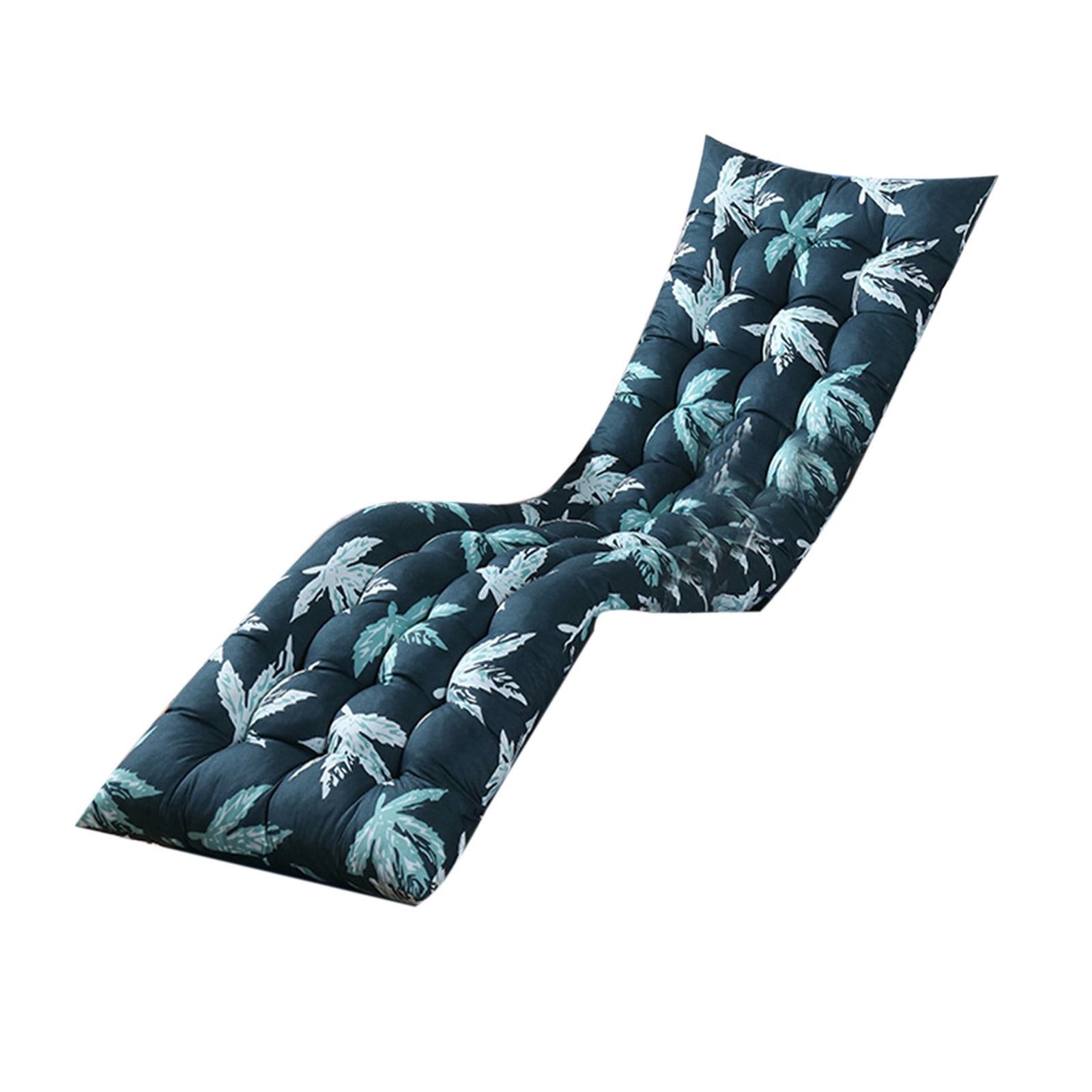 Zhourta 19x62 Inch Outdoor Water Resistant 2 or 3 Seat Bench Cushion, Indoor Fade Resistant Pad Navy Leaf, Patio Furniture Pad Indoor Outdoor Use