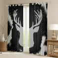 thumbnail image 2 of Manfei Jungle Deer Silhouette Black Out Curtains,Rustic Cow Hide Curtains Pack of 2 (42x63 Each),Gray Brown Bedroom Curtains For Men Women,Ultra Soft Home Decor, 2 of 6