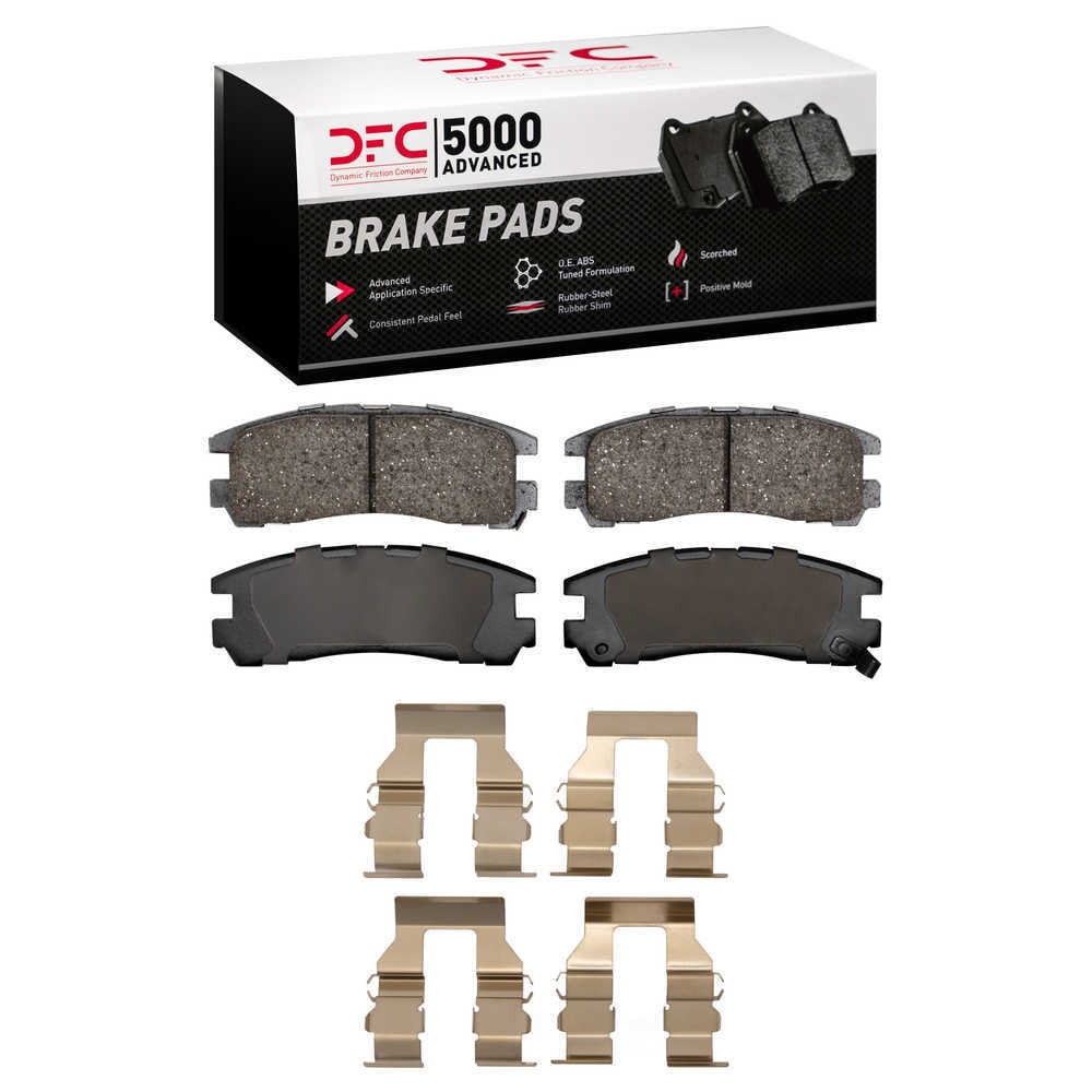 Dynamic Friction Company 1551-0383-01 DFC 5000 Advanced Brake Pads - Ceramic and Hardware Kit - OE