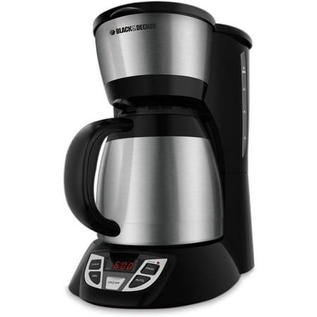 BLACK+DECKER 8-Cup Thermal Programmable Coffee Maker, Stainless Steel and Black, CM1609 ...