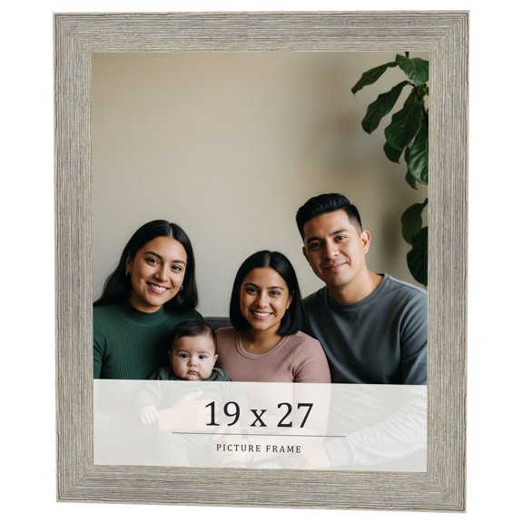 19x27 Frame Grey Real Wood Picture Frame Width 1.5 Inches | Interior Frame Depth 0.5 Inches | Barn