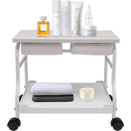 Beauty Salon Nail Or Foot Bath Spa Portable Esthetician Trolley Cart  Pedicure Cart for Foot Rest Pedicure Manicure Funiture Massage Table Salon Supplies Pedicure Trolley Cart Footrest Stand (White)