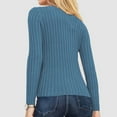 thumbnail image 5 of Juslio Womens Sweaters Pullovers Sweaters Solid Crew Neck Long Sleeve Knit Blue, 5 of 6