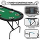 thumbnail image 2 of QinaQin Mesa de póker ovalada de 71 pulgadas para 8 jugadores, plegable con portavasos, barandal acolchado y patas colapsables, ideal para Texas Holdem o blackjack, 2 of 8