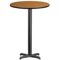 thumbnail image 1 of Bowery Hill Table de Bar de Restaurant Ronde de 30 Pouces en Noir et Naturel, 1 of 4