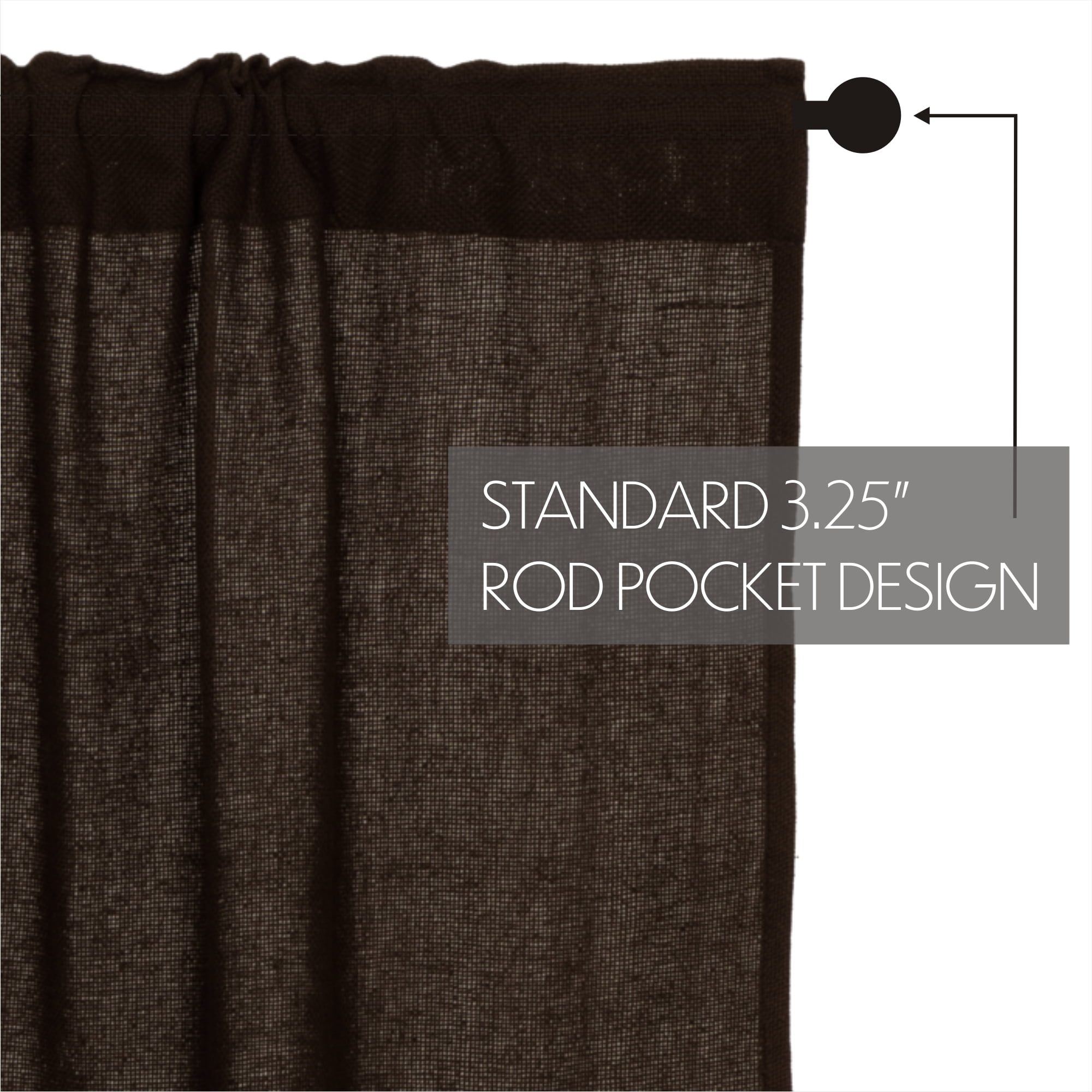 VHC Brands Burlap Curtain Panel Set