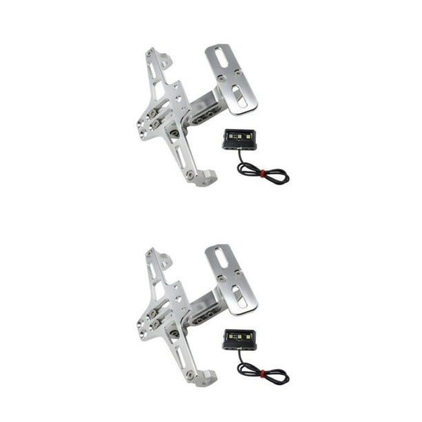 Sidaley Soporte de luz de señal de giro CNC aluminio ajustable ligero soporte de placa de matrícula de motocicleta montaje impermeable Type2 NO2
