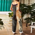 thumbnail image 4 of Iaqnaocc Hawaiian Tropic Womens Jumpsuit Summer Plus Size Boho Vacation Womens Romper Sleeveless Maple Leaf Print Jumpsuits Rompers Casual Loose Adjustable Strap Overalls for Women Light Brown 2XL, 4 of 6