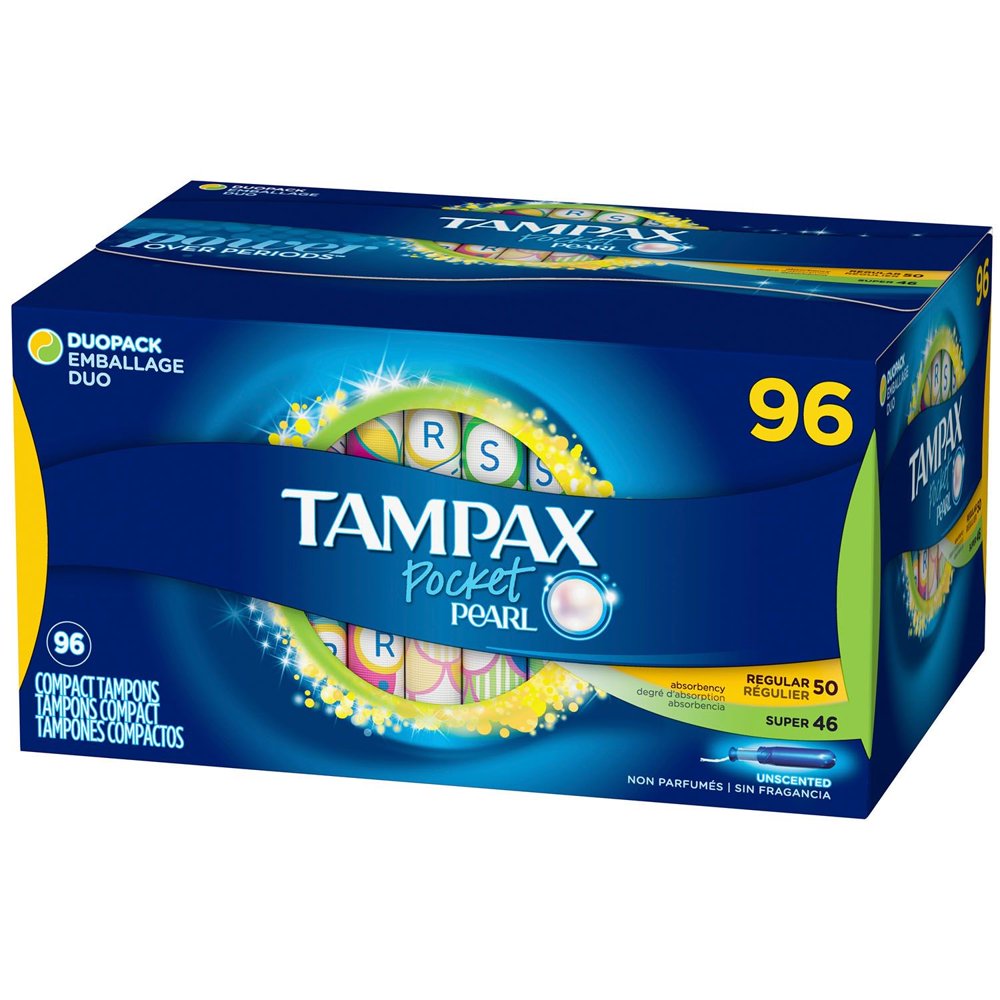 Tampax Duopack Pocket Pearl Unscented, Super/Regular Absorbency Tampons