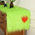 thumbnail image 6 of Mouliraty Christmas Table Runner, 72x15 in, Fur Table Runner Flag Desktop Decoration, for Party Birthday Friendsgiving Wedding Dinning Table, Green, 6 of 7