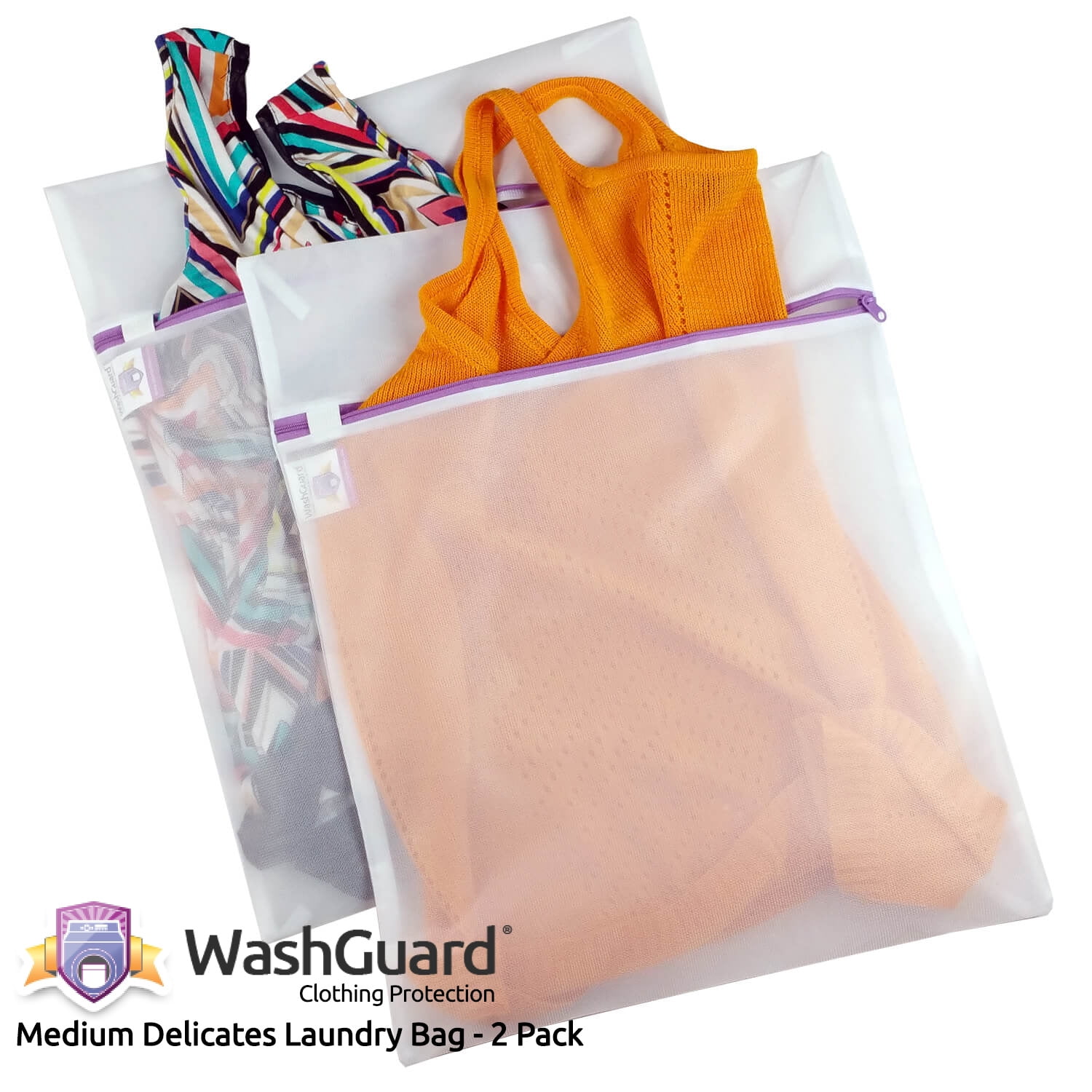 New and Improved Durability Pack of 5 1 Year Replacement Guarantee 5 Mesh Wash Bags with Secured Zipper Closure,
